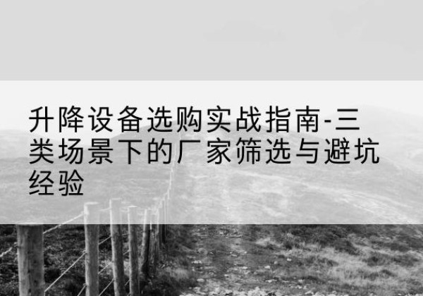 汉阳移动式升降机厂家推荐-升降设备选购实战指南-三类场景下的厂家筛选与避坑经验
